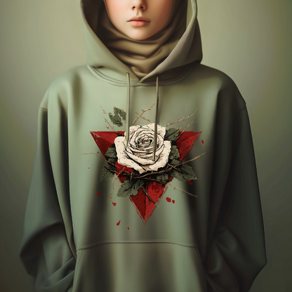 Beautiful White Rose Palestinian Hoodie