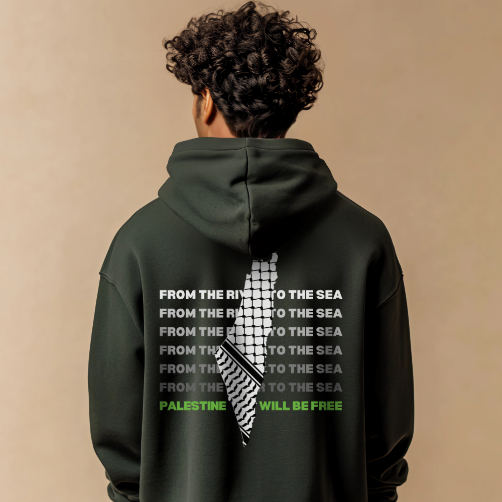 From the River to the Sea White Map Hoodie