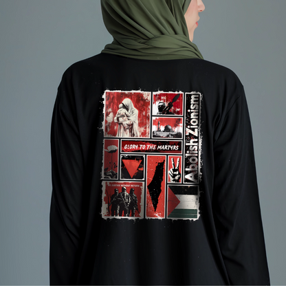 Glory to the Martyrs Red Collage Long Sleeve Tshirt