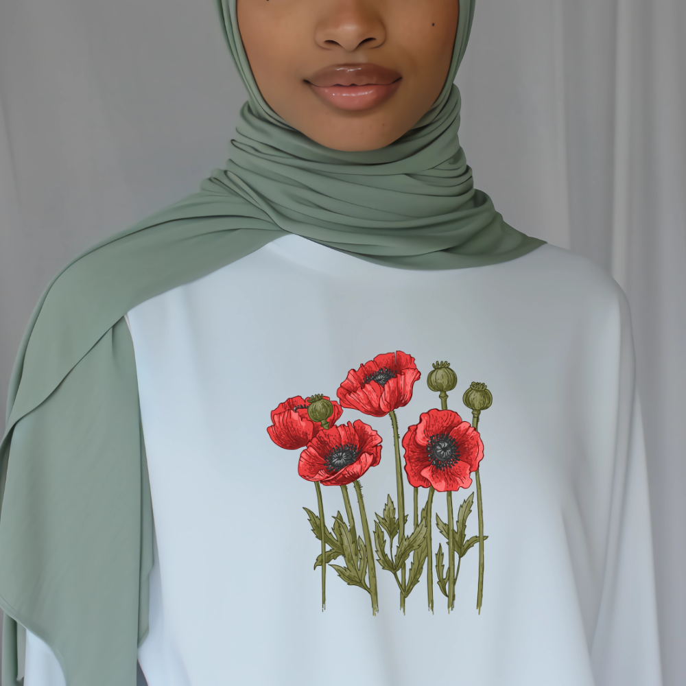 Palestinian Poppies Long Sleeve Tshirt