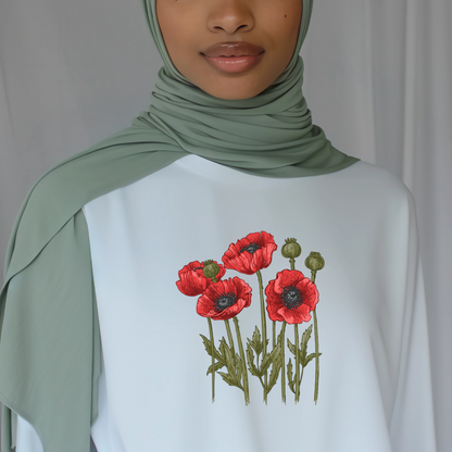 Palestinian Poppies Long Sleeve Tshirt