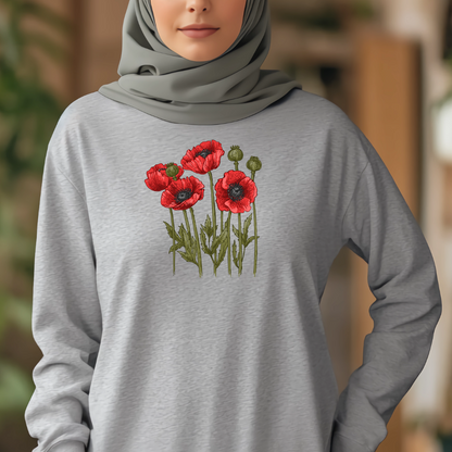 Palestinian Poppies Long Sleeve Tshirt