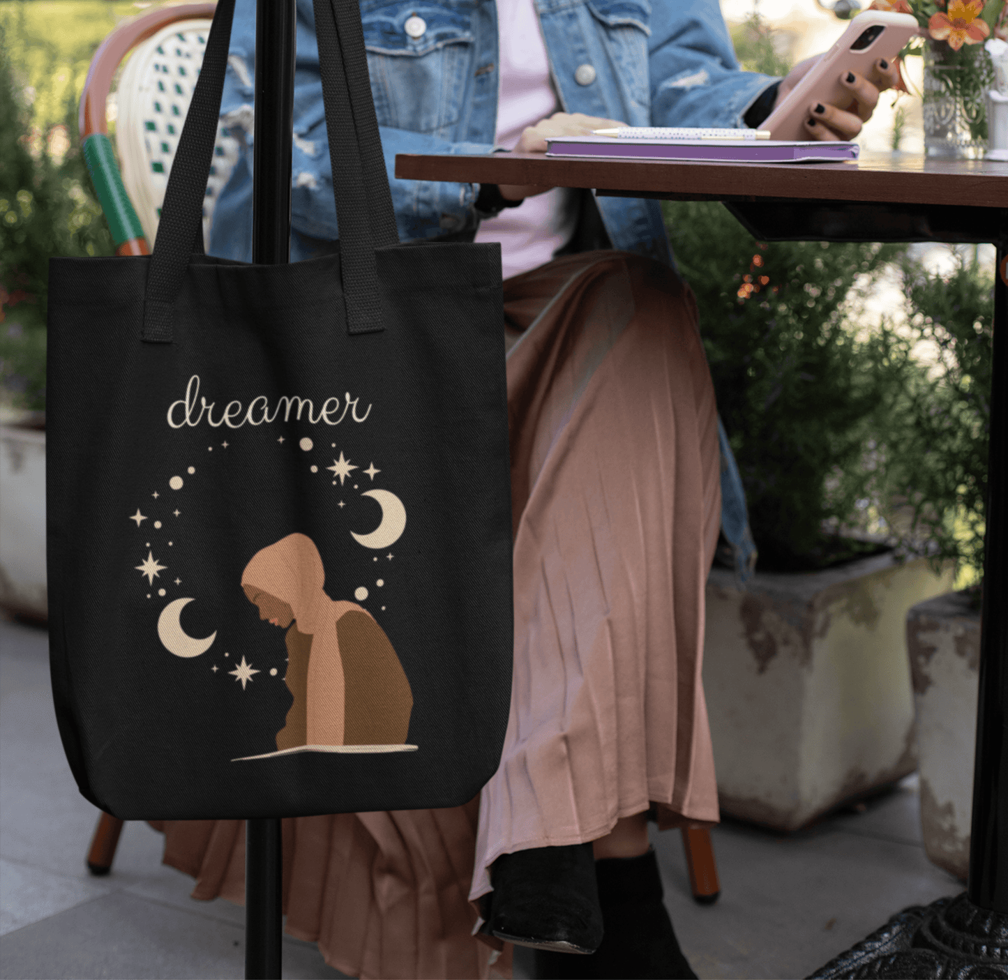 Dreamer Black Tote Bag for Muslimahs - SunnahBay