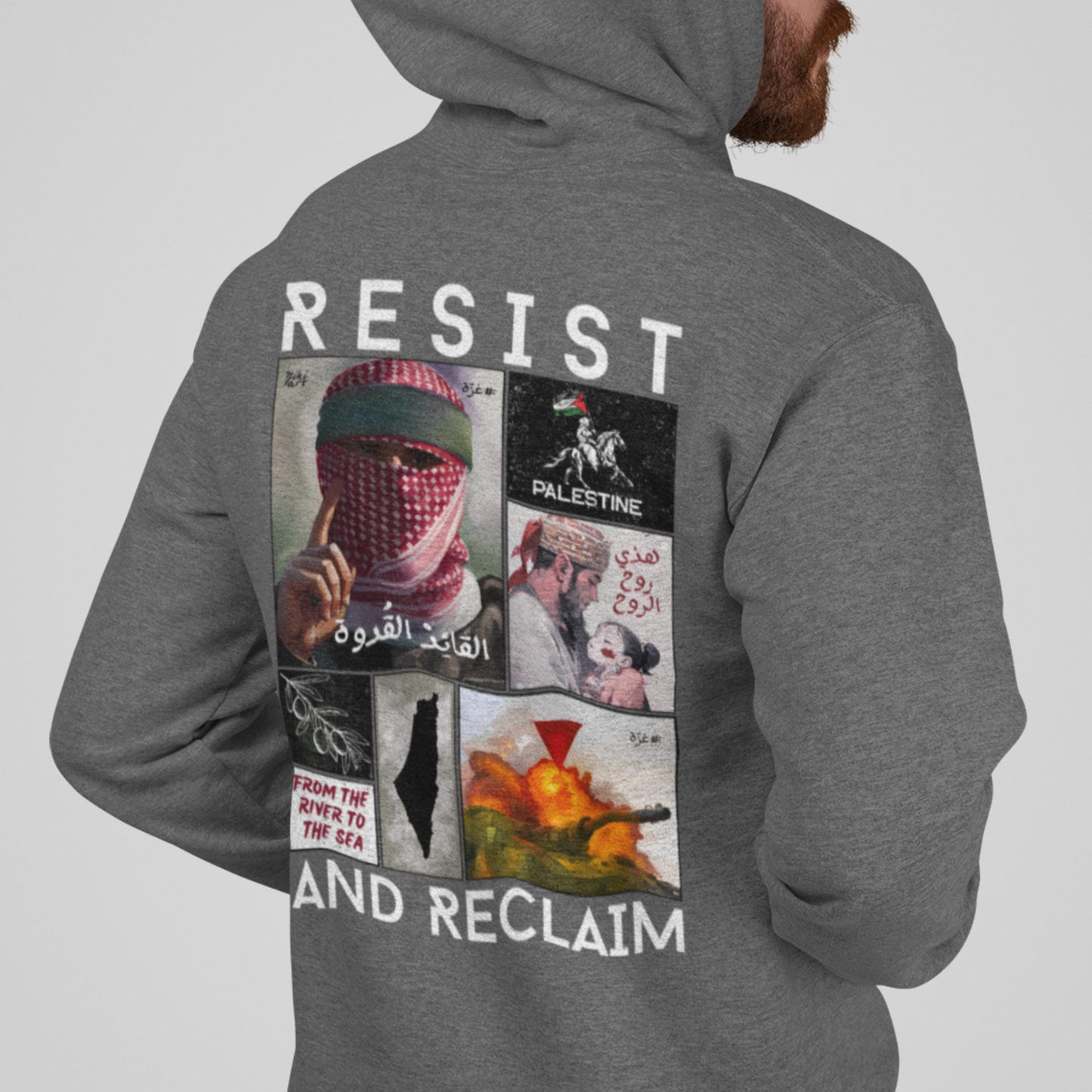 Resist and Reclaim Palestine Collage Hoodie