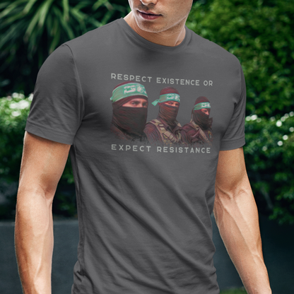 Respect Existence or Expect Resistance Palestine Fighter Tshirt
