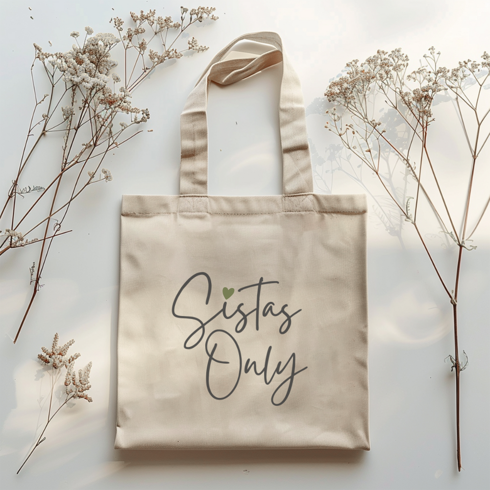 Sistas Only Minimalist Canvas Tote