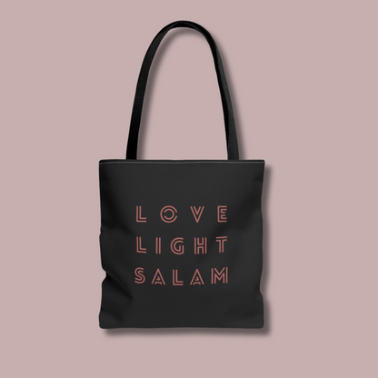 Love Light Salam Minimalist Muslimah Black Tote