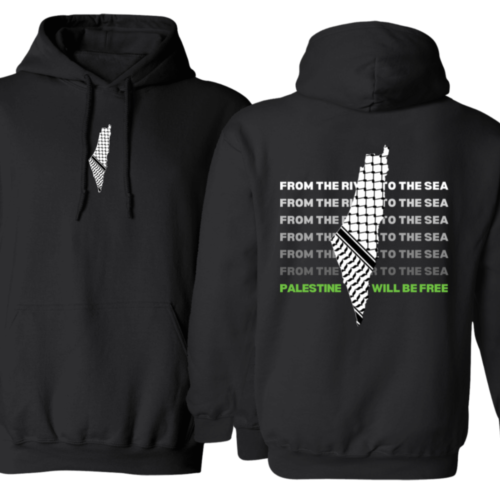 From the River to the Sea White Map Hoodie