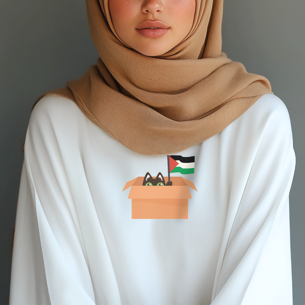 Shy Cat in a Box Palestine Long Sleeve Tshirt