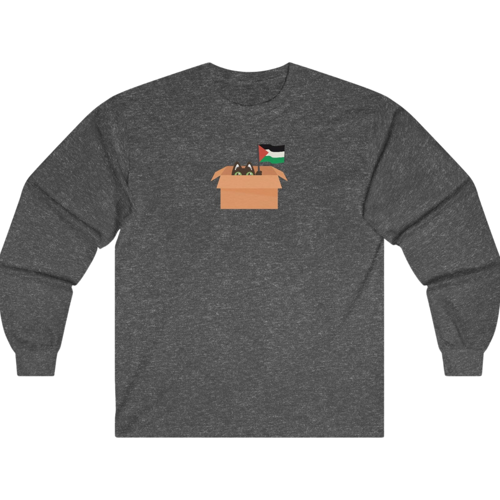 Shy Cat in a Box Palestine Long Sleeve Tshirt