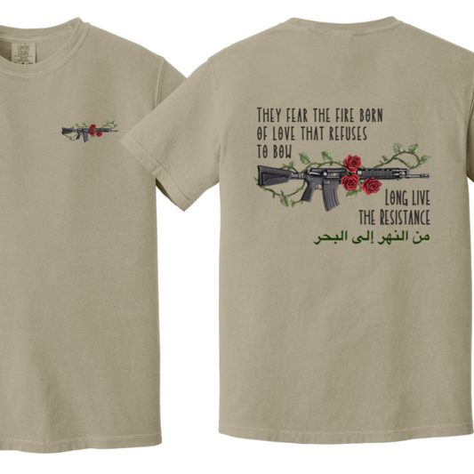 Fire Born of Love Palestine Resistance Tshirt