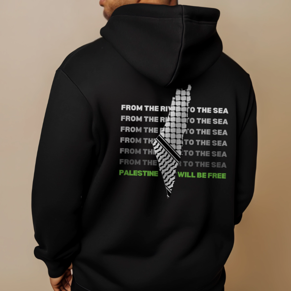 From the River to the Sea White Map Hoodie