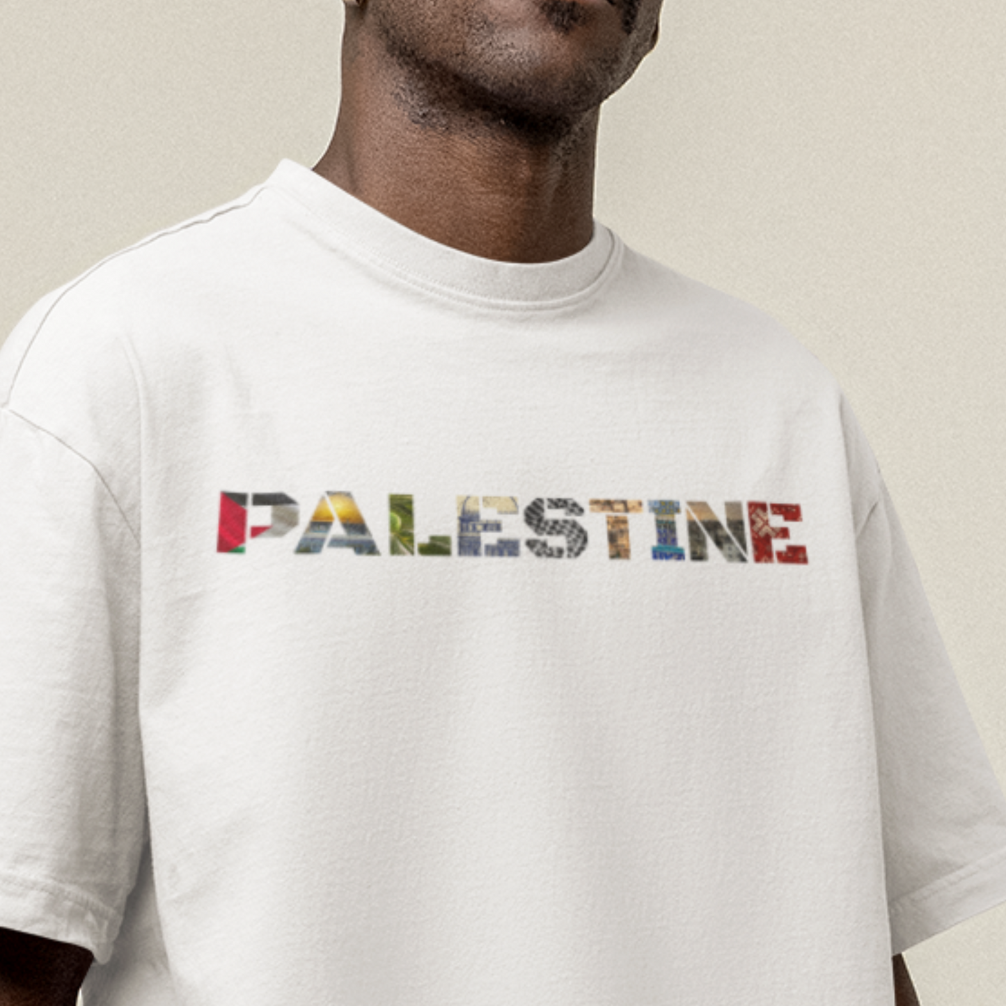 Palestine Images in Text Tshirt