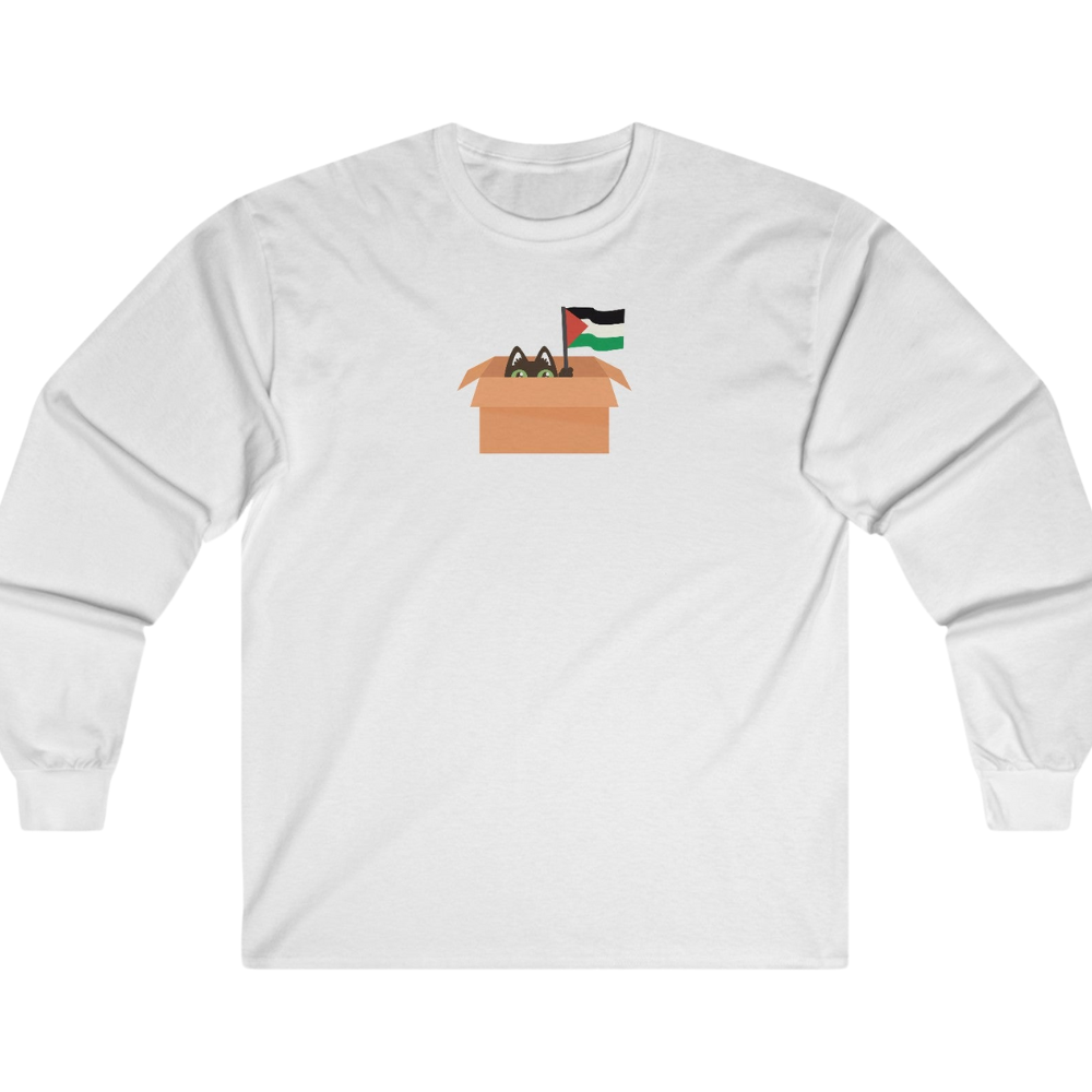 Shy Cat in a Box Palestine Long Sleeve Tshirt