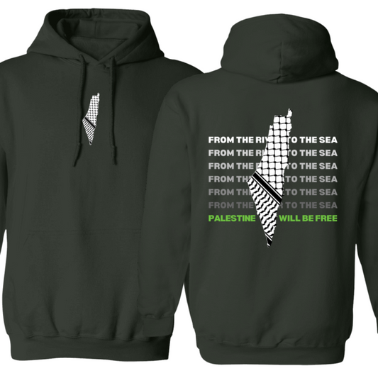 From the River to the Sea White Map Hoodie