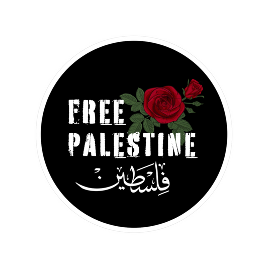Free Palestine Red Rose Sticker