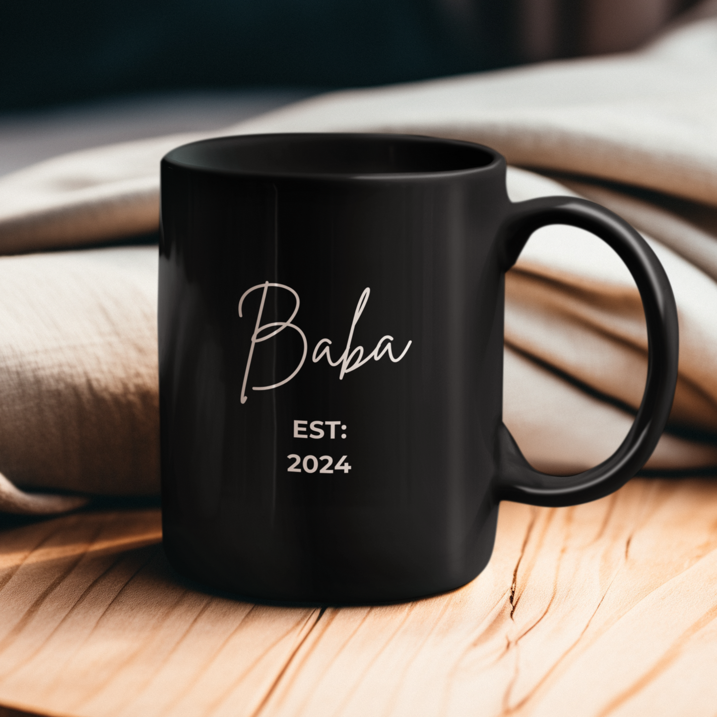Personalized Baba Muslim Father Black Mug