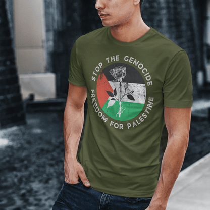 Stop the Genocide Freedom for Palestine Tshirt - SunnahBay