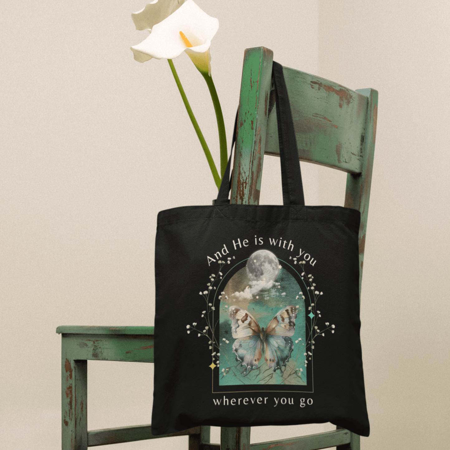 And He is With You Wherever You Go Holy Quran Black Tote