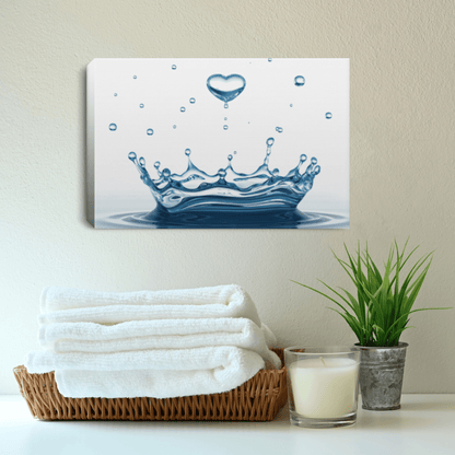 Heart Water Drop Print Canvas Wall Art