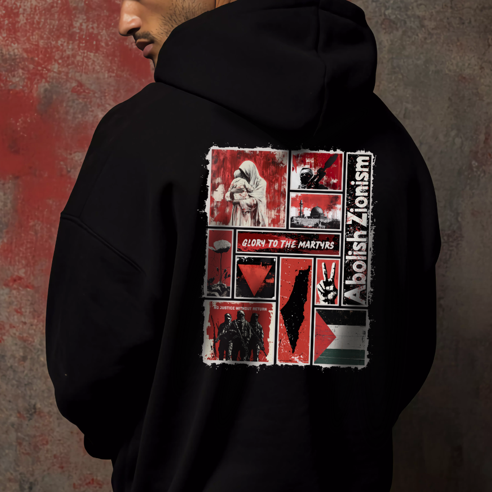 Glory to the Martyrs Red Collage Hoodie