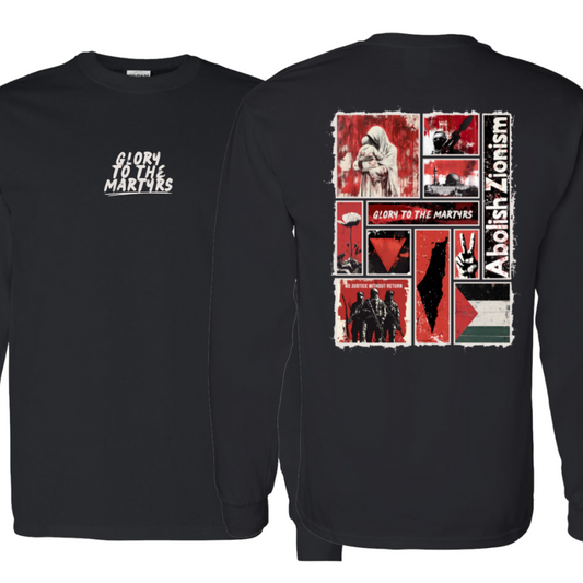 Glory to the Martyrs Red Collage Long Sleeve Tshirt