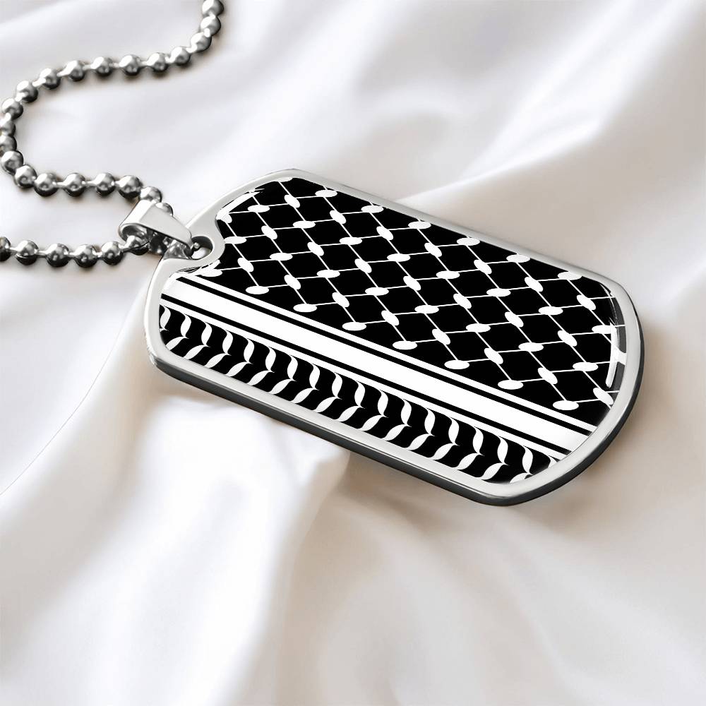 Palestinian Keffiyeh Military Tag Necklace