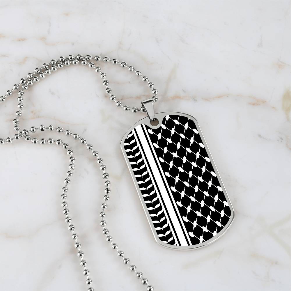 Palestinian Keffiyeh Military Tag Necklace