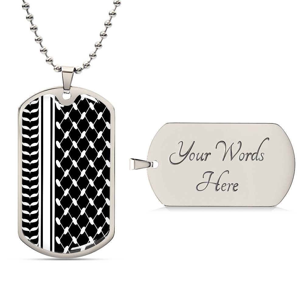 Palestinian Keffiyeh Military Tag Necklace