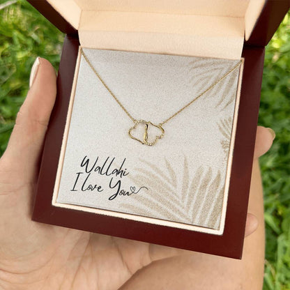 Wallahi I Love You Gift for Muslim Wife | 10K Gold Infinity Hearts