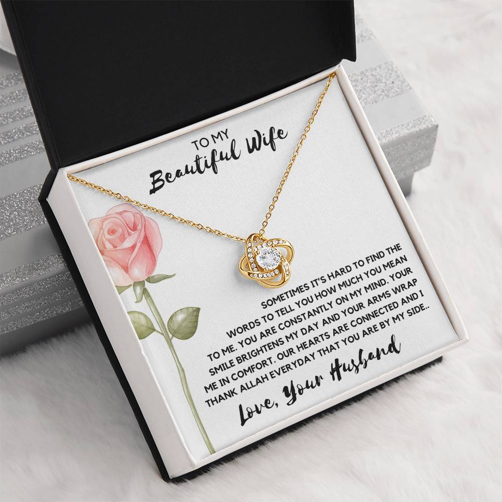 Thank Allah For You | Gift for Muslim Wife | Love Knot Necklace