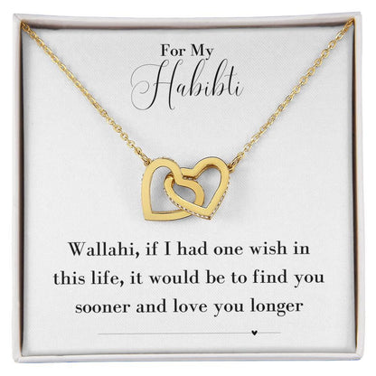 For my Habibti | One Wish | Interlocking Hearts Necklace - SunnahBay