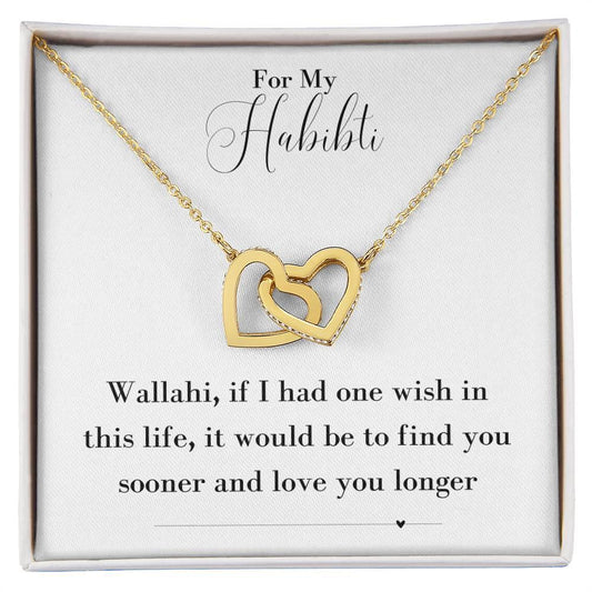 For my Habibti | One Wish | Interlocking Hearts Necklace - SunnahBay
