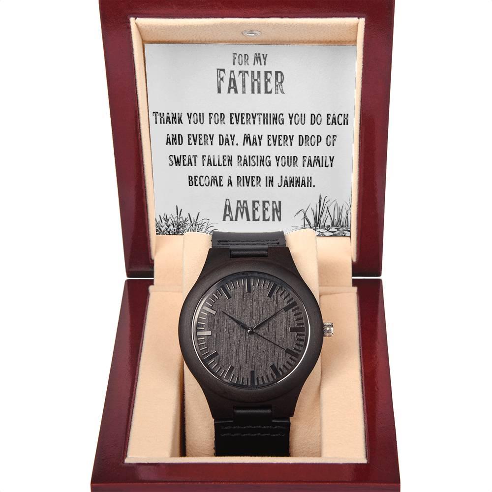 Dua for Father for a River in Jennah | Wooden Watch - SunnahBay