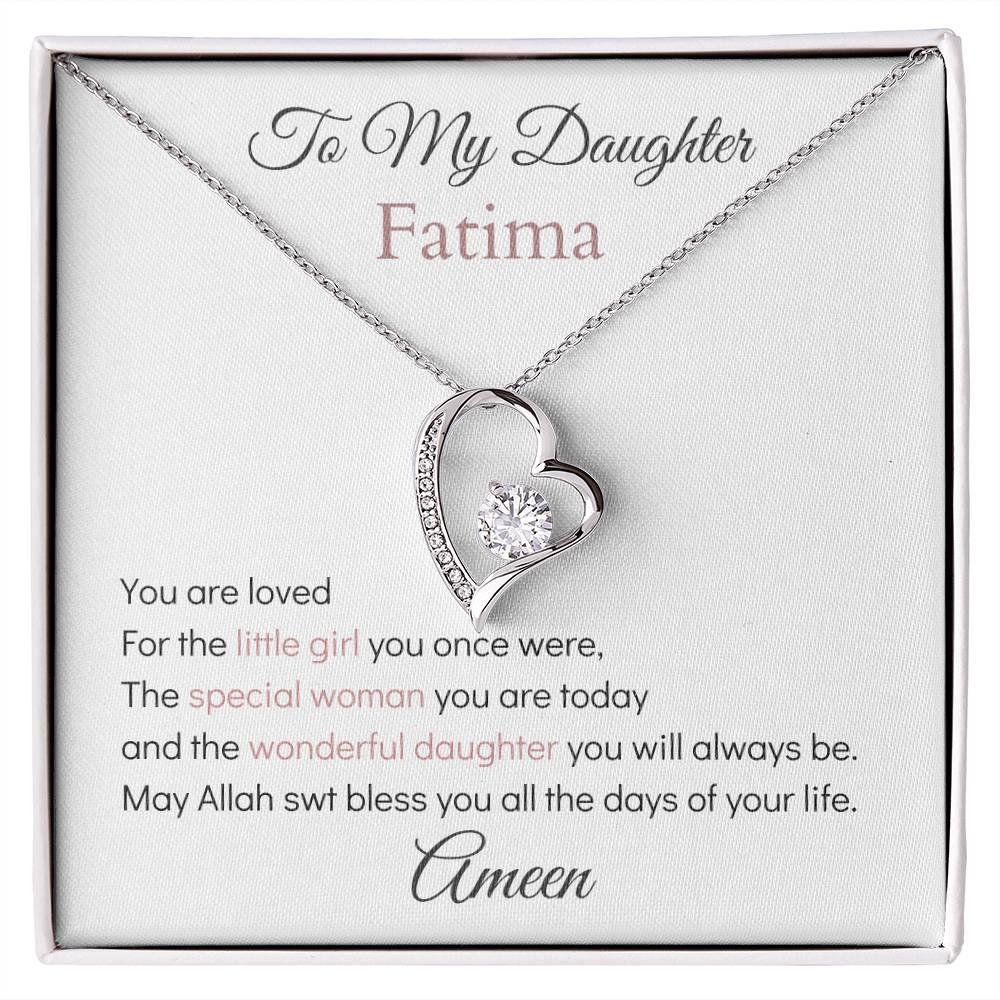 Gift for Muslim Daughter with Message | Customize Name | Forever Love Necklace - SunnahBay