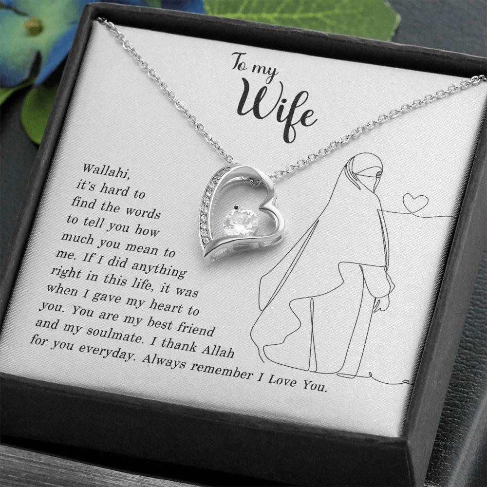 To My Niqabi Wife from Muslim Husband |Gave My Heart To You | Forever Love Necklace - SunnahBay