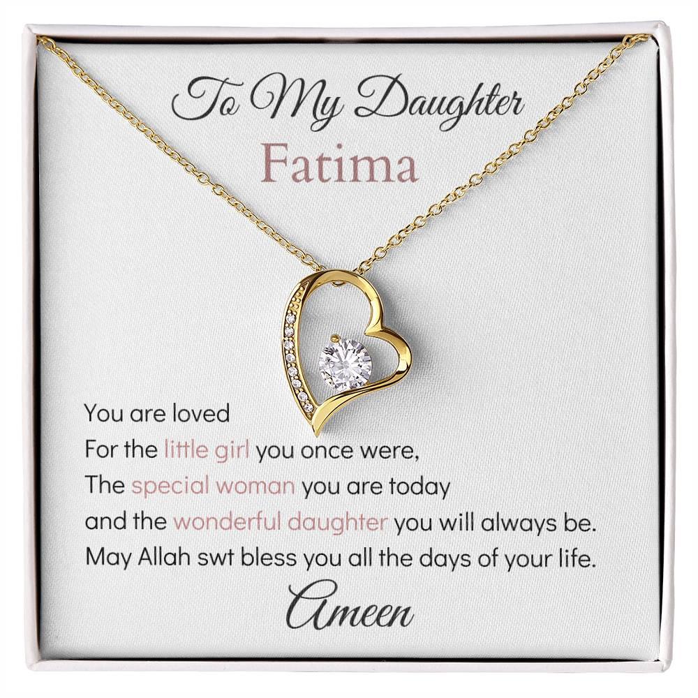 Gift for Muslim Daughter with Message | Customize Name | Forever Love Necklace - SunnahBay
