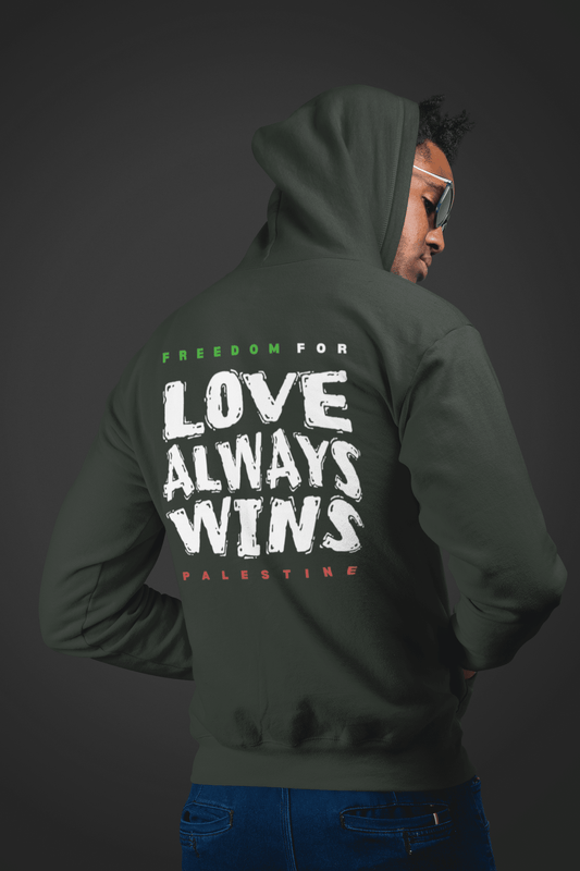 Love Always Wins Freedom for Palestine Zip Up Hoodie - SunnahBay